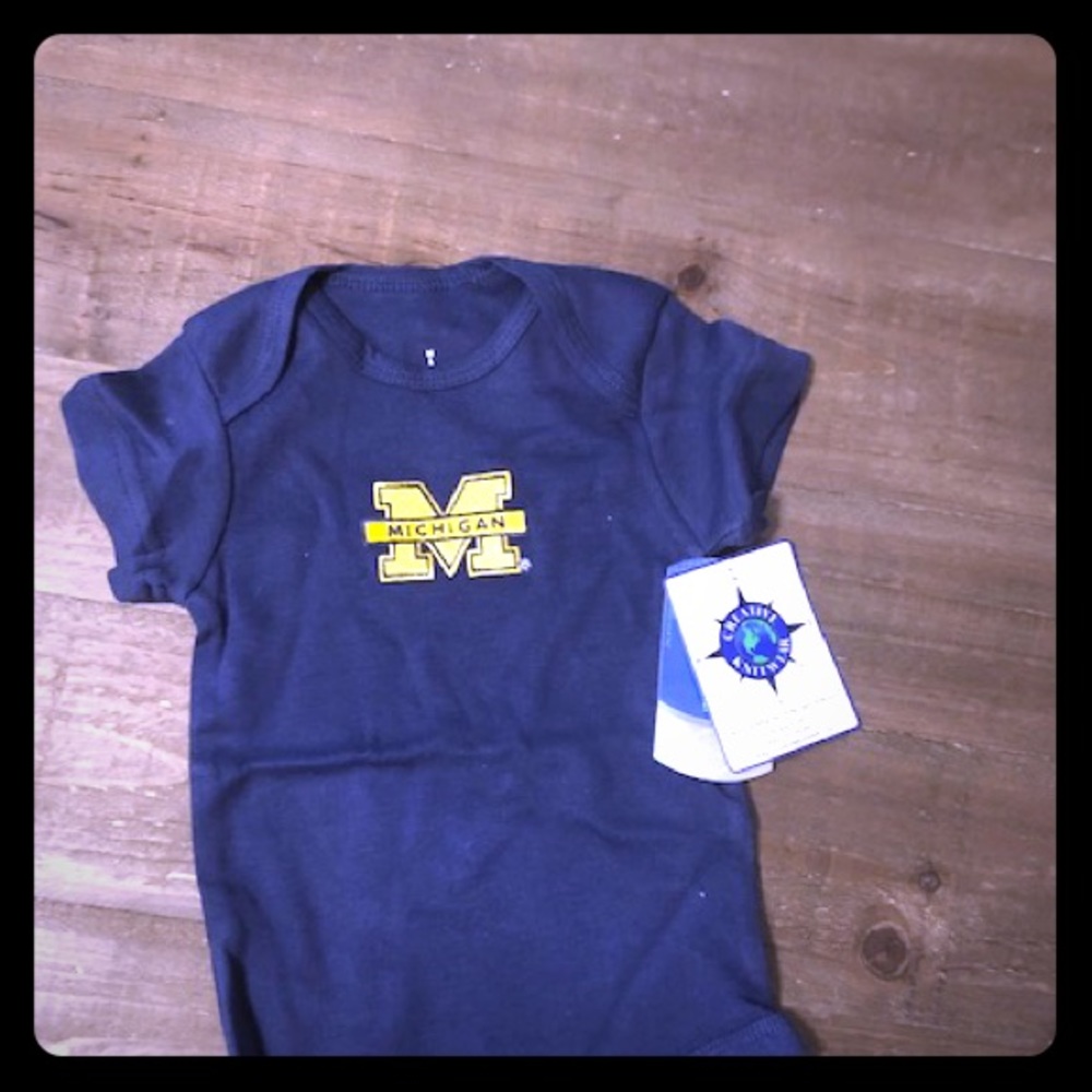 New Baby Michigan Wolverines one-sie